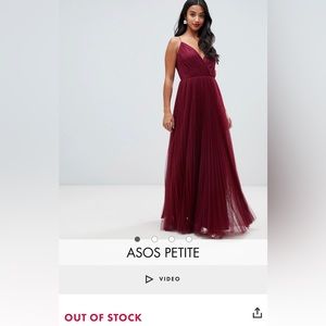 Oxblood ASOS Pleated Tulle Gown
